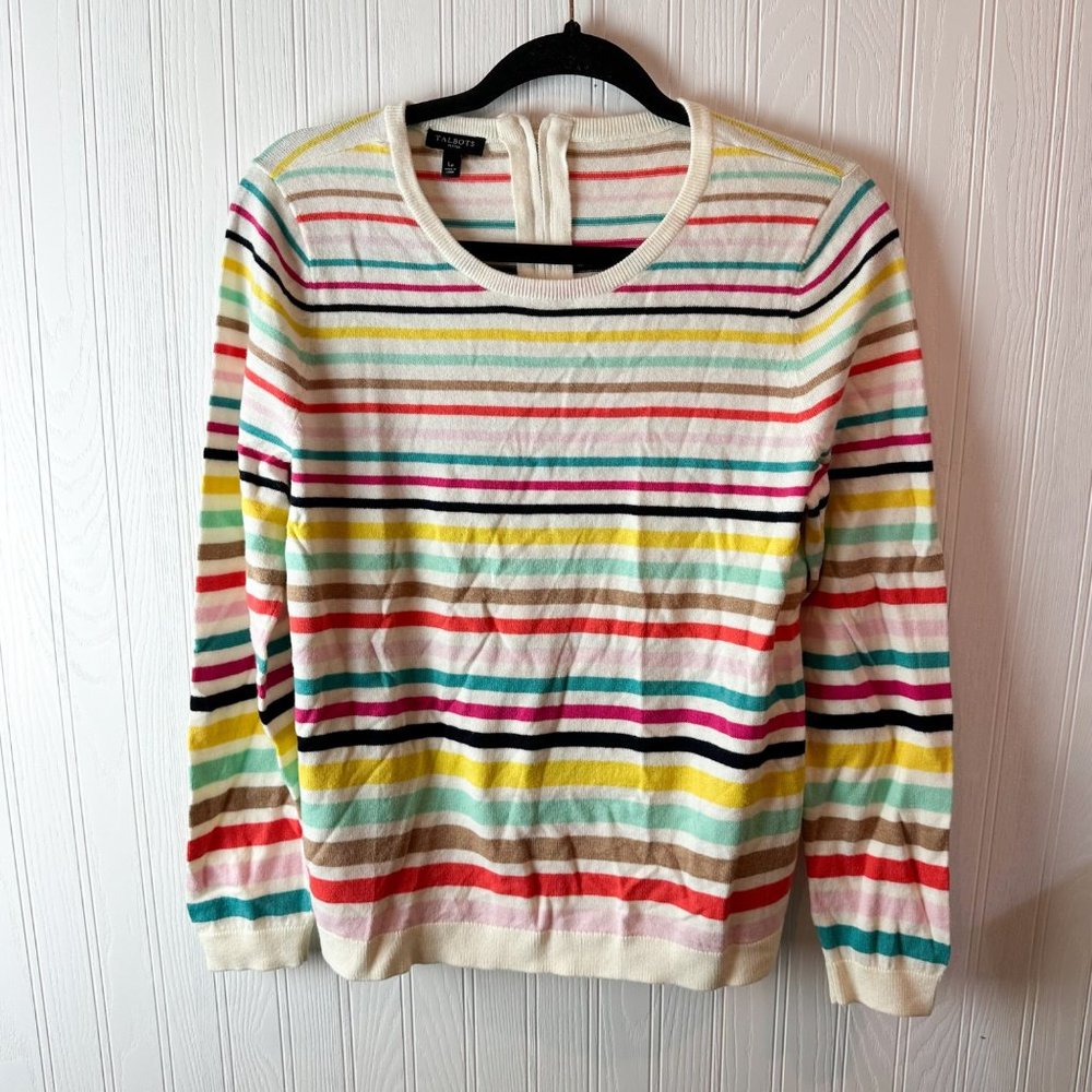 Talbots Petites Stripe Long sleeve sweater size Large Petite‎